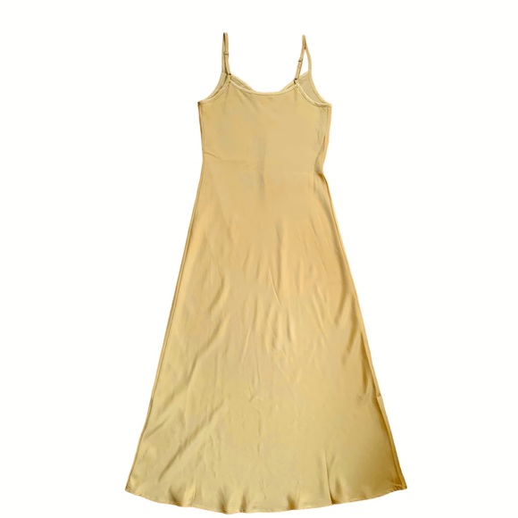 AllSaints Tierny Coni Midi Slip Dress in Metallic Olive Green Size Small - Picture 5 of 9